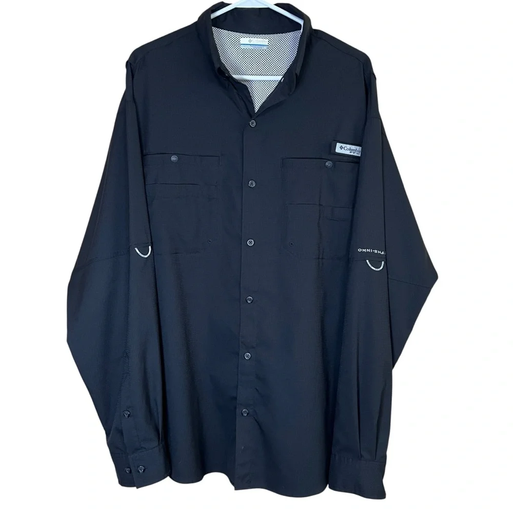 Columbia Men's Black Casual Button Down Shirt - Picture 4 of 14